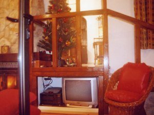 The snug with log fire