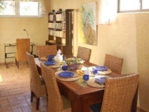 Dining area in living room