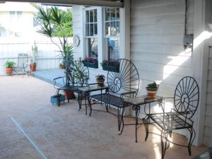 Table and chairs outside
