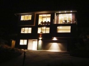 Front view at night time