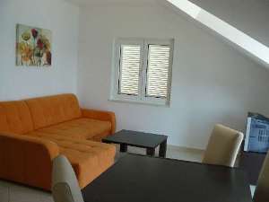 Living area in studio 