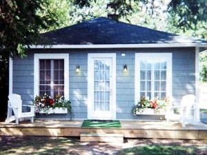 Front of the cottage in summer