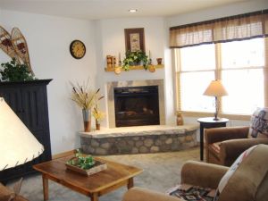 Living area with gas fireplace