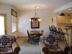 Dining area in living room