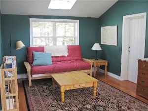 Family room with futon sofa