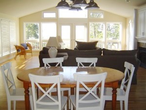 Dining area looking to deck
