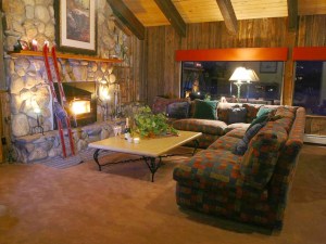 Family room with fire place