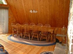 Large, bright dining area