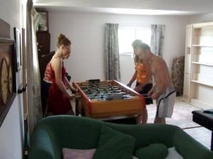 Games room with double bed