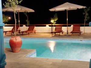 Swimming pool by night.