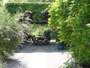 Table and chairs in the garden