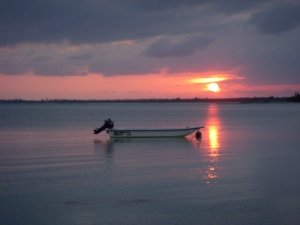 Boat moored in front -included