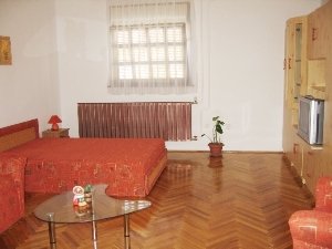 Double sofa bed in living room