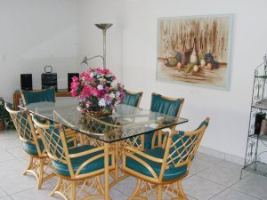 Large dining table seats six