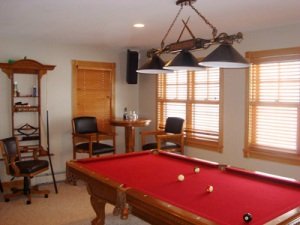 Pool table in Game Room