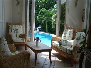 Lounge looking onto the pool