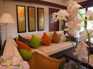 Living room with corner sofa