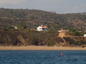 View of villa from the sea