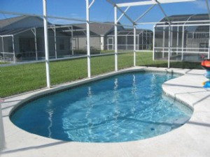 Large screened pool