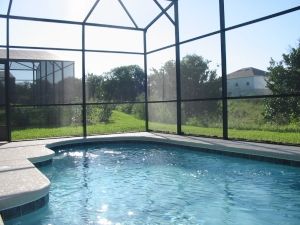 Large screened pool