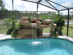 Waterfall in pool