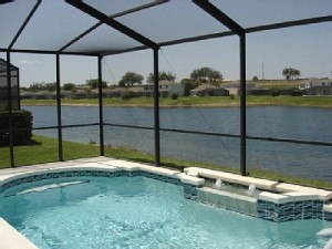 Large screened pool