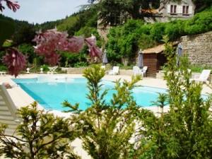 Large pool set in gardens