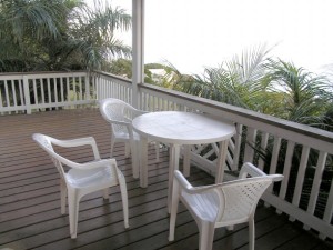 Porch has chairs and table
