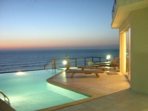 Swimming pool at night