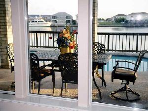 Poolside dining area