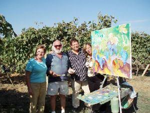 Enjoying sun and painting