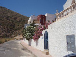 looking up the hill