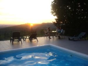 Sunset by the pool terrace