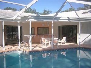 L-shaped heated swimming pool