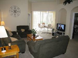 View across the living room