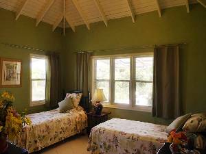 green bedroom in the house