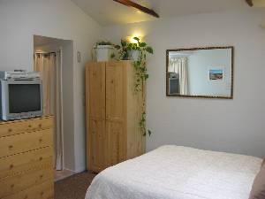 Looking down hallway