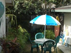 tropical, enclosed courtyard