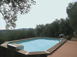 Pool with deck for sunbathing