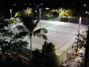 Tennis courts iluminated
