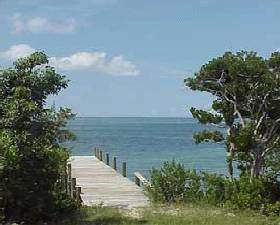 View of dock on sea of Abaco