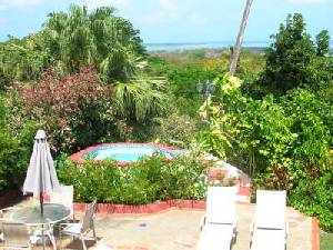 Pool deck and jacuzzi
