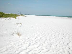 Fluffy white sand