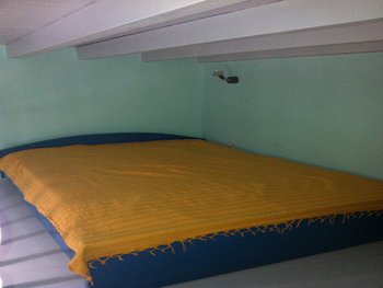 family room wooden loft bed