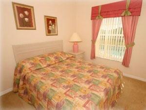 Queen room overlooks pool area