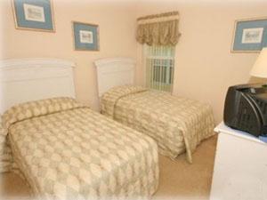 One of two twin-bedded rooms