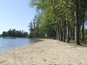 Man-made beach at Etagnac