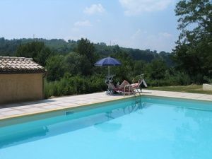 Relaxing at the poolside