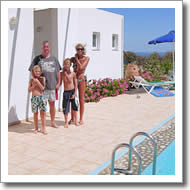 Satisfied family at villa