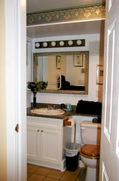 Bathroom with tub with shower